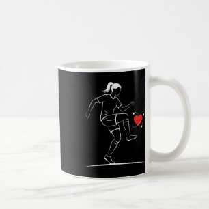 Cute Soccer Girl Valentines Day Design Heart Love Coffee Mug