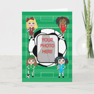 cute Soccer Girls photo greeting Card