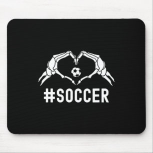 Cute Soccer Halloween Skeleton Heart Sports Pride Mouse Pad
