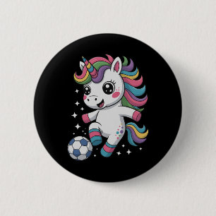 Cute Soccer Just Girl Who Loves Unicorn Score Club 2 Inch Round Button
