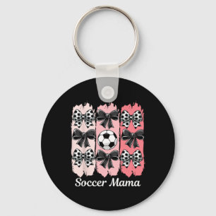 Cute Soccer Mama Coquette Bow Soccer Mom Soccer Br Keychain