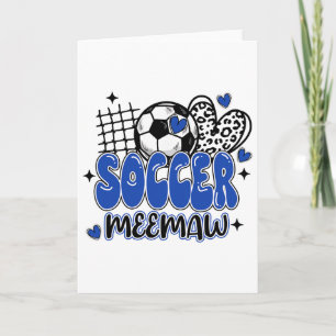 Cute Soccer Meemaw Leopard Funny Soccer Mama Mom M Card