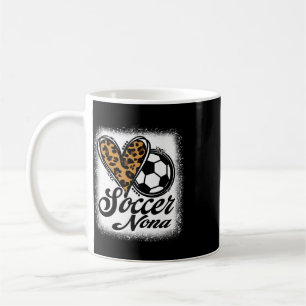 Cute Soccer Nona Leopard Heart  Coffee Mug