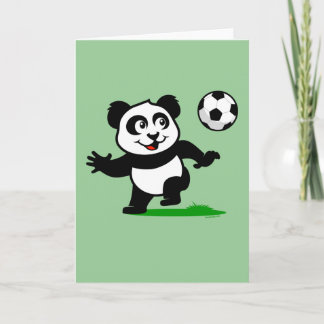 Cute Soccer Panda Card