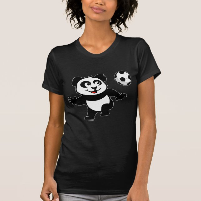 Cute Soccer Panda T-Shirt (Front)