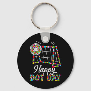 Cute Soccer Polka Dot Art Student Happy Dot Day Gi Keychain