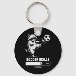 Cute Soccer Raccoon Skills Loading Score Coach Wom Keychain