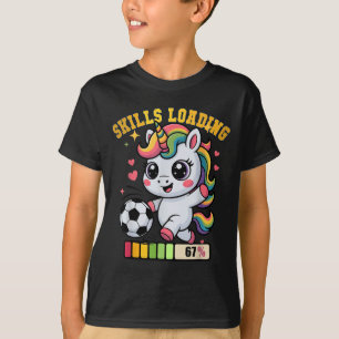 Cute Soccer Unicorn Skills Loading Win Princess Go T-Shirt