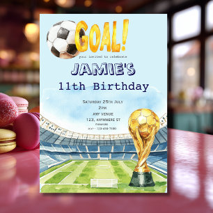 Cute Soccer World cup child's Birthday Invitation
