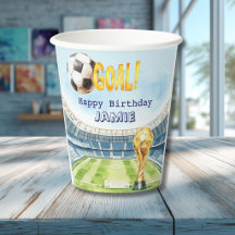 Cute Soccer World cup child's Birthday Paper Cup