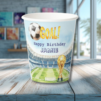Cute Soccer World cup child's Birthday Paper Cup