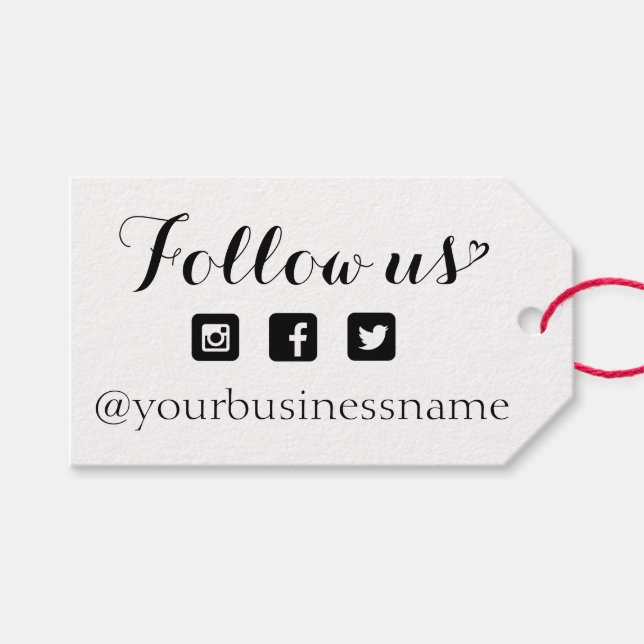 cute social media icon follow us business Tag (Front (Horizontal))