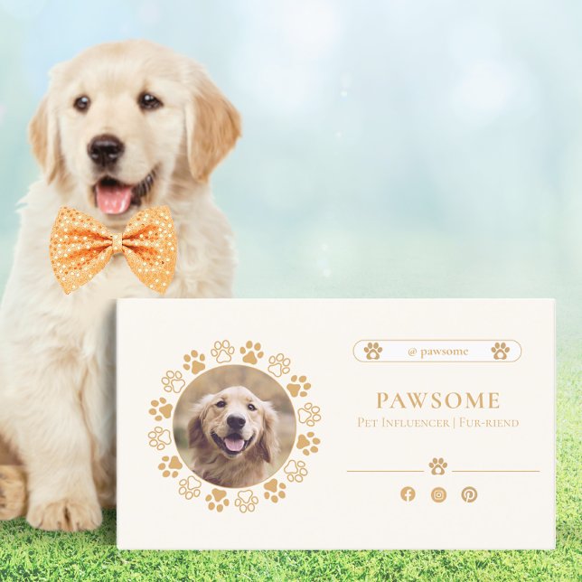 Cute Social Media Pet Influencer Business Card (Creator Uploaded)