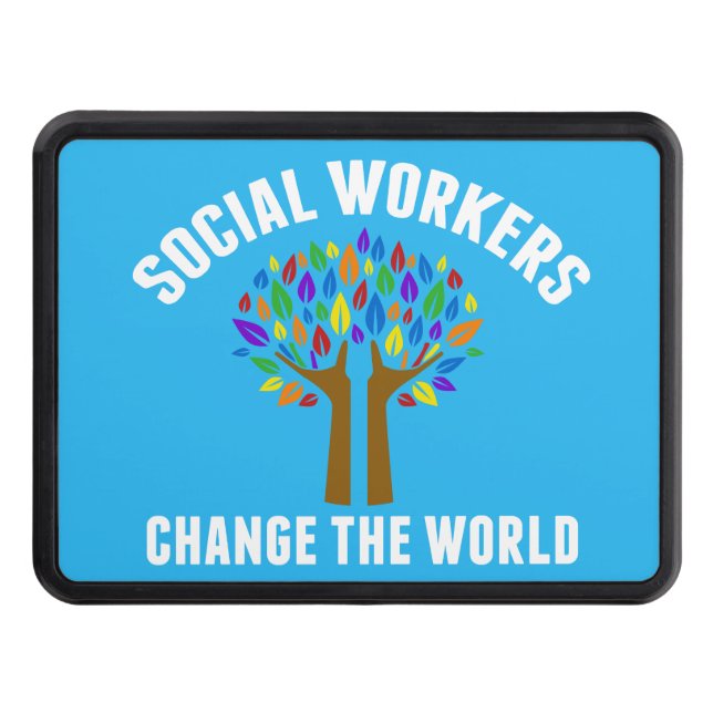Cute Social Work Inspirational Quote Trailer Hitch Cover (Front)