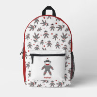 Cute Sock Monkey Stuffed Toy Animal Pattern