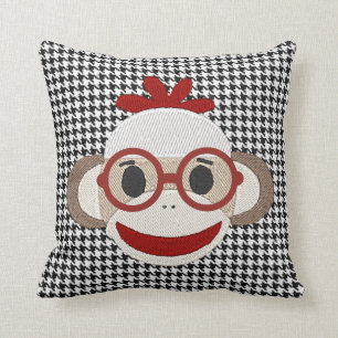 "Cute Sock Monkey" THROW PILLOW
