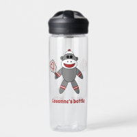 Cute Sock Monkey With Pickleball Paddle Name