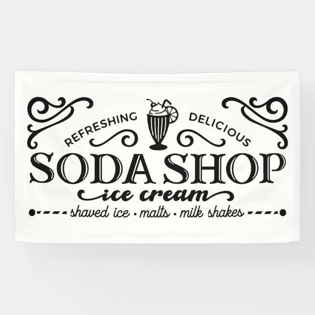 Cute soda shop party or Business banner (Horizontal)