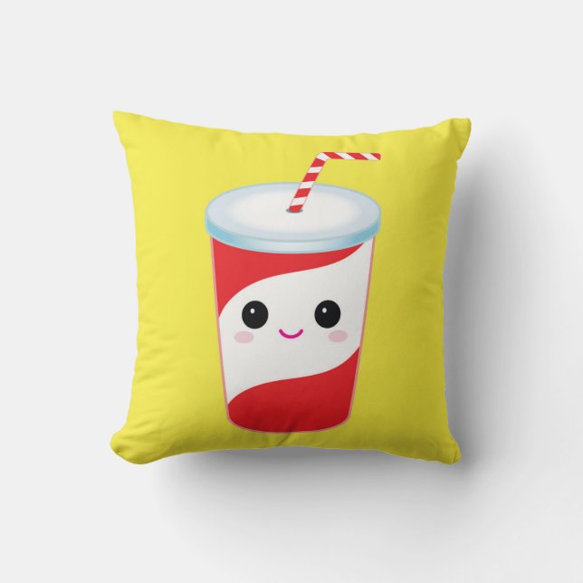Cute Soda Throw Pillow-Decorative Food Pillow (Front)