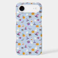 Cute soft blue Halloween Seamless Pattern - Spooky