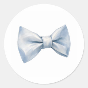 Cute Soft Blue Watercolor Ribbon Bow Coquette Aest Classic Round Sticker