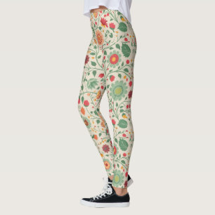Cute soft colour floral pattern leggings