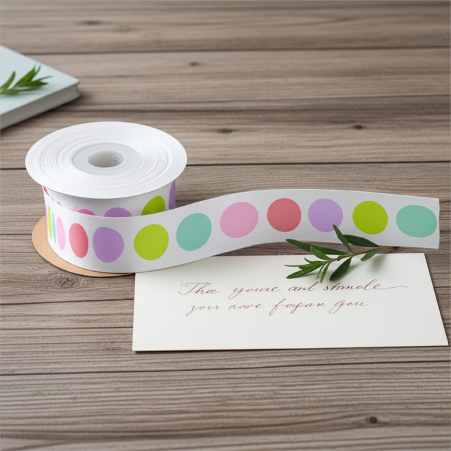 Cute Soft Pastel Polka Dots Pattern Satin Ribbon (Creator Uploaded)