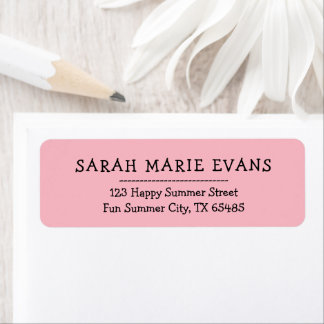 Cute Soft Pink Stylish Return Address Labels