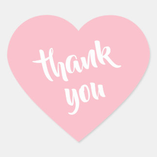 Cute Soft Pink Thank You Heart Sticker