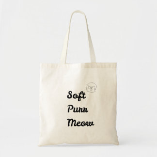 Cute "Soft Purr Meow" Cat Lover Tote Bag
