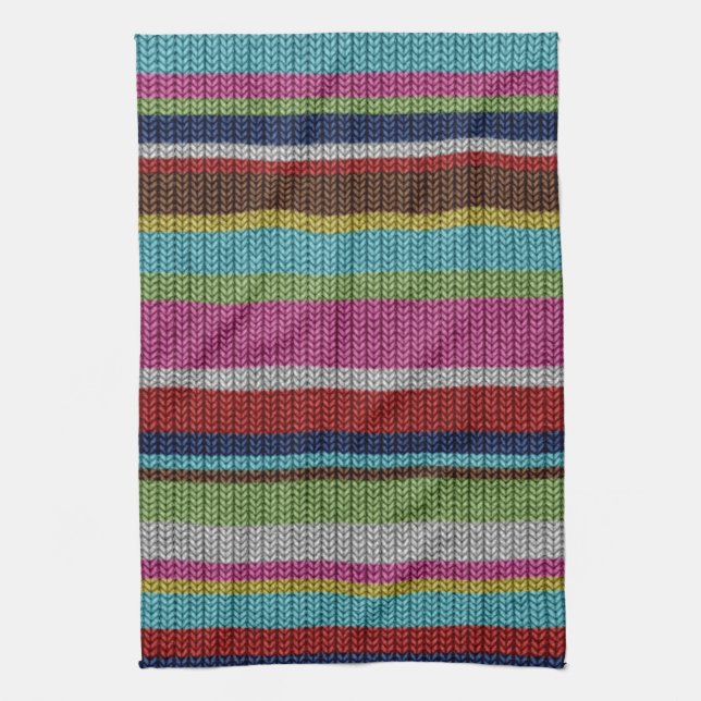Cute soft trendy knitted wool effects warm winter kitchen towel (Vertical)