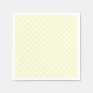 Cute Soft Yellow Gingham Pattern Napkin