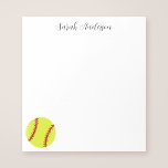 Cute Softball Personalized Notepad<br><div class="desc">A cute softball notepad,  featuring a modern calligraphy script font. The font style and colour can be changed using the online template tools.</div>