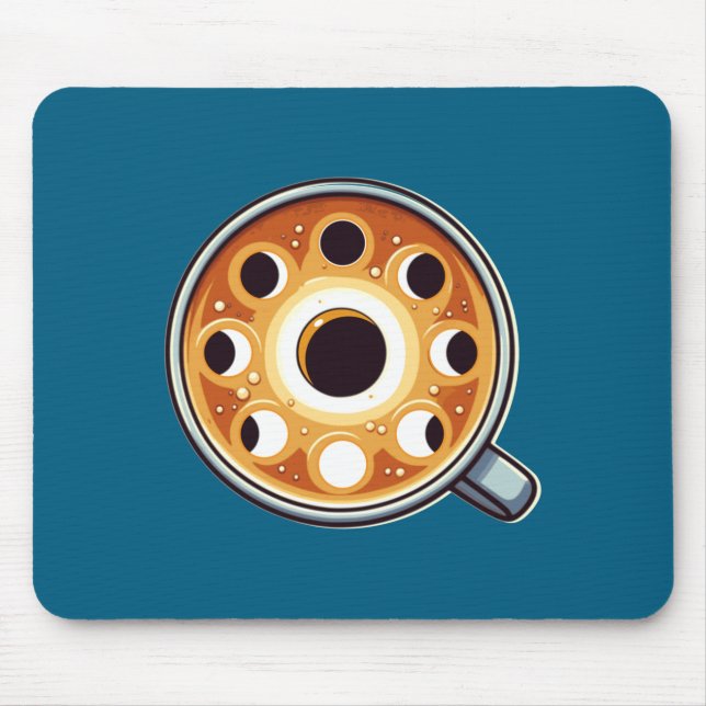 Cute Solar Eclipse Coffee Total Eclipse Mouse Pad (Front)