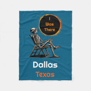 Cute Solar Eclipse Dallas Texas There Fleece Blanket