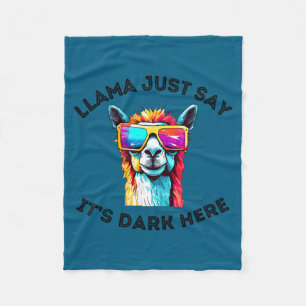 Cute Solar Eclipse Llama April 8 Fleece Blanket