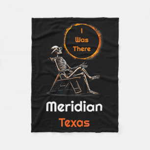 Cute Solar Eclipse Meridian Texas There Fleece Blanket