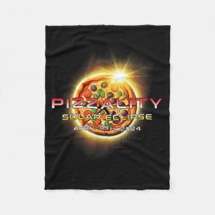 Cute Solar Eclipse Pizzality Eclipse Pizza Fleece Blanket
