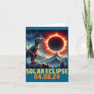 Cute Solar Eclipse Rex Dino Glasses Card