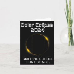 Cute Solar Eclipse Skipping School Science Card