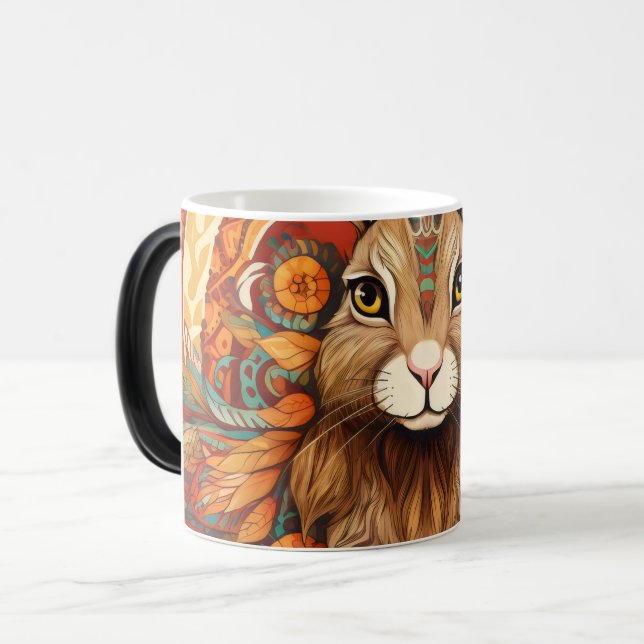 Cute Solarpunk Bunny Magic Mug (Front Left)