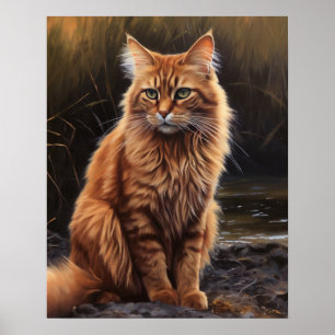 Cute Somali Cat Art Print Poster