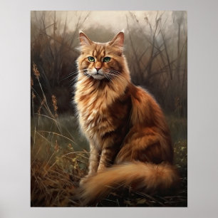 Cute Somali Cat Art Print Poster