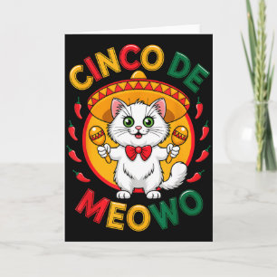 Cute Sombrero Kitty Cinco De Meowo Mayo Vibes  Card