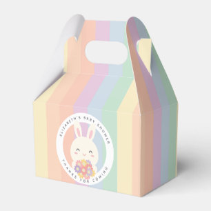 Cute Some Bunny is On The Way Rainbow Baby Shower Favor Box