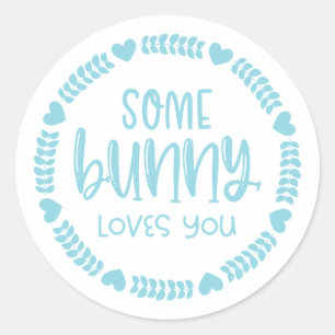 Cute Some Bunny Loves You Classic Round Sticker
