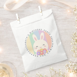 Cute Some Bunny Rainbow Birthday Thanks For Coming Favour Bag
