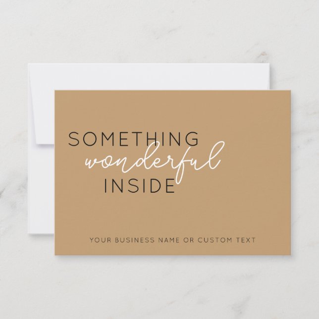 Cute Something Inside Beige Thank You Jewellery Ca Card (Front)