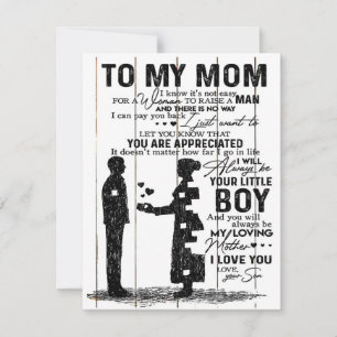 Cute Son To My Mom Gift   Lovely Family Gift Invitation