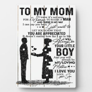 Cute Son To My Mom Gift   Lovely Family Gift Plaque